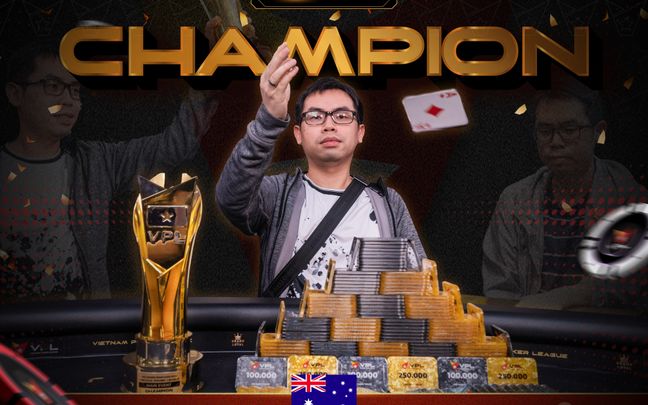 Zhiyu Wang clinches the championship title of the VPL Main Event and the prize of 3,600,000,000 LP.