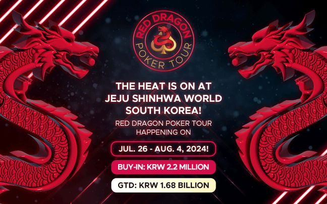 Red Dragon Poker Tour sẽ khuấy động mùa hè này tại Jeju, Hàn Quốc với mức GTD lên đến 1.68 tỷ KRW (khoảng 1.2 triệu USD)